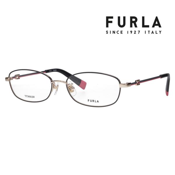 FURLA フルラ 眼鏡 伊達メガネ VFU795J 0S9N 53 オーバル スクエア ジャパンモデル メタル レディース