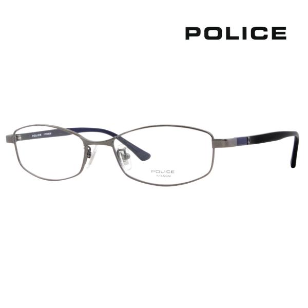 ポリス メガネフレーム POLICE VPLG50J 0568 52 2023年モデル  メンズ スクエア メタル フルリム チタニウム 伊達 眼鏡 メガネ