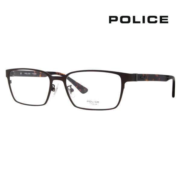 ポリス メガネフレーム POLICE VPLL57J 0K05 55 2023年モデル メンズ スクエア メタル フルリム チタニウム