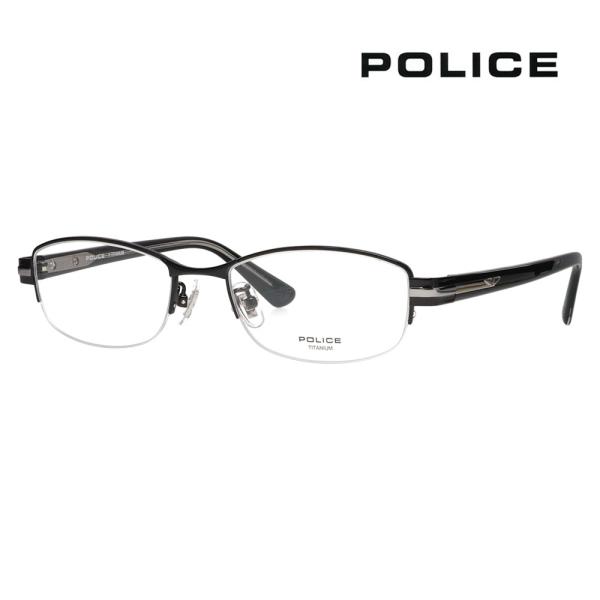 ポリス メガネフレーム POLICE VPLM42J 0530 52 スクエア ハーフリム ナイロール メタル ジャパンモデル メンズ チタニウム 伊達 眼鏡 メガネ