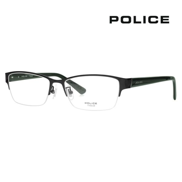 ポリス メガネフレーム POLICE VPLM46J 0530 54 2024年モデル スクエア チタン メンズ ハーフリム ナイロール 伊達 眼鏡 メガネ