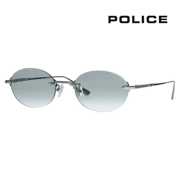 ポリス POLICE サングラス SPLT69J 0568 51 リムレス ツーポイント オーバル βチタン 伊達眼鏡 メガネ