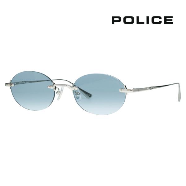 ポリス POLICE サングラス SPLT69J 0583 51 リムレス ツーポイント オーバル βチタン 伊達眼鏡 メガネ