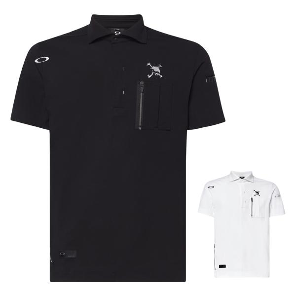オークリー FOA403518 OAKLEY SKULL REVOLVE 3D POCKET SHIRT スカル ニットシャツ メッシュ ポロシャツ 半袖 トップス メンズ ゴルフウェア スポーツ 22SS