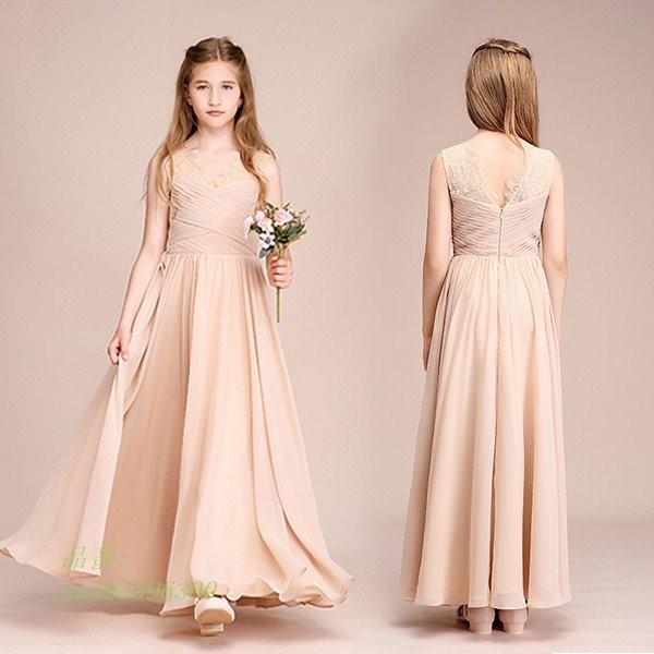 子供ドレス ロングドレス シフォン 上品 タンクワンピ ピアノ発表会 シャンパン 女の子 Www Moderatetechnoservices Com