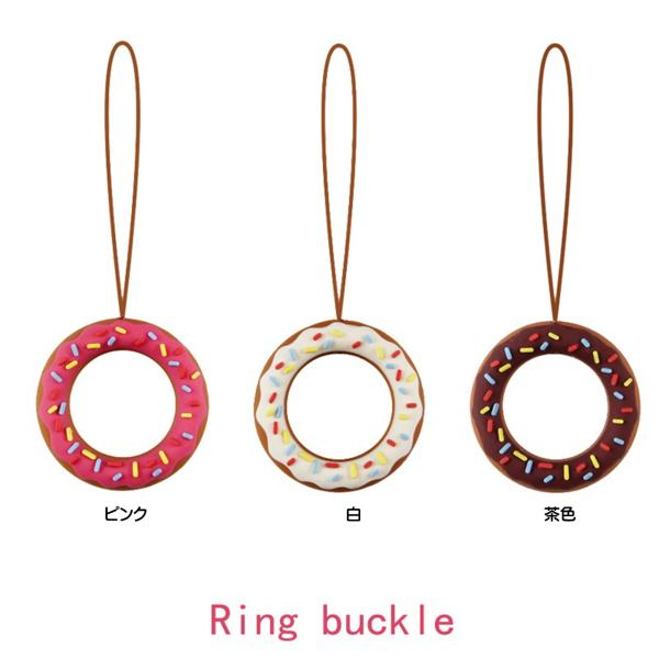 リングストラップ  携帯ストラップ 茶色ト色 スマホリング スマホアクセサリー ドーナツ型 落下防止 かわいい キュート ポップ やわらかい fa10000a022-brown
