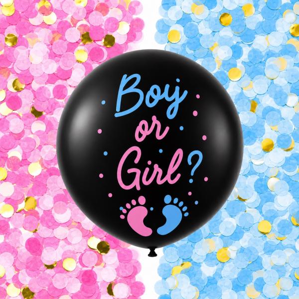 ジェンダーリビール バルーン 性別発表 風船 紙吹雪入り サプライズ Boy or Girl パーティー用品 ビッグバルーン ベビーシャワー