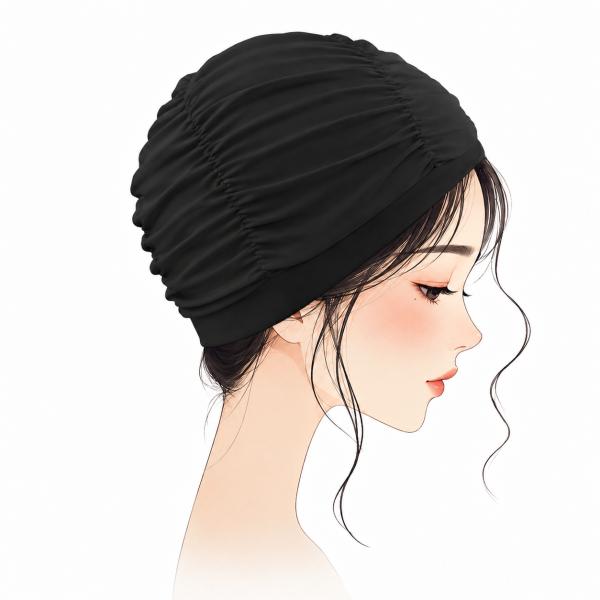 水泳キャップ レディース スイムキャップ ロングヘア対応 ゆったり ふんわり 水泳帽 プールキャップ 大人用 女性用 無地 伸縮性抜群 おしゃれ