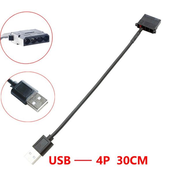 USB-大4Pファン変換ケーブル 電源供給 PCファン用