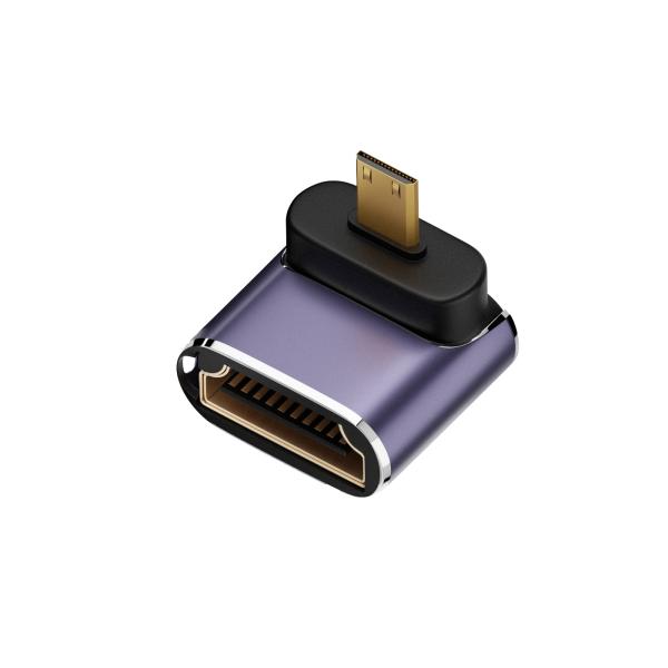 Micro HDMI-HDMI変換アダプタ 8K対応 L型 下向き