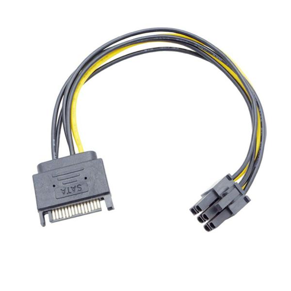 SATA-6ピン PCIe電源変換ケーブル GPU補助電源