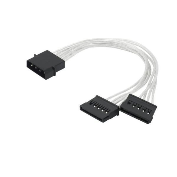 大4ピン-SATA電源分岐ケーブル 2分岐 18AWG HDD SSD用