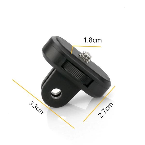 GoPro Insta360 DJI互換対応 1/4インチネジ変換アダプター 自撮り棒接続用