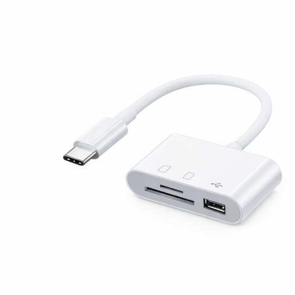 Type-C USB Lightning対応 3in1カードリーダー SD TF対応