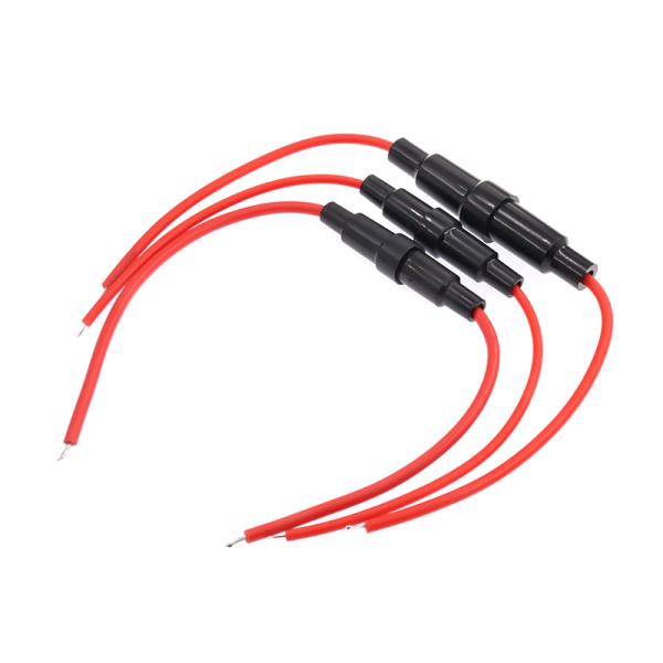 6×30mm 管状ヒューズ用 ヒューズホルダー 3個セット インライン型 リード線付き 10A 250V ka10000a797