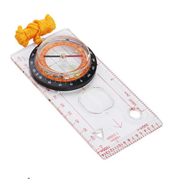 登山用コンパス 縮尺付き 方位磁石 ルーペ付き マップ用 軽量 防災 ハイキング用