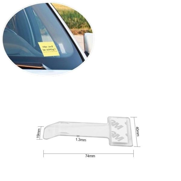 駐車券クリップ 車載用チケット カードホルダー レシート 領収書収納 透明クリア 両面テープ付き プラスチック製 車用品 カー用品ku10000a158