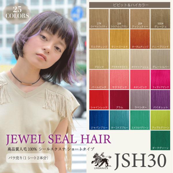 人気のシールエクステ！当社規格　ジュエルシールヘアー プロタイプ ショートです。シール部分が薄く柔らかいので、目立ちにくくフィット感抜群！原毛には高級人毛バージンレミーを100％使用！ショートタイプなので男女問わず幅広くご活用いただだけます...