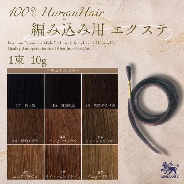 高品質人毛100％の編み込み用エクステ（束毛・バルクとも呼ばれます）です。サラサラで自然な毛質は、多くの美容室・サロンでも採用されています。長期間の使用にも耐えられる丈夫さで、安価な人工毛やMIX毛とは違い、毛質の強さが特徴です。一度使えば...