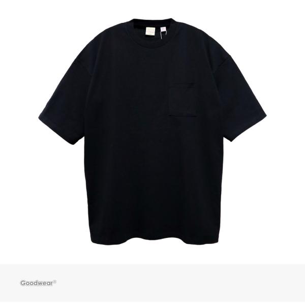 �O�b�h�E�F�A Goodwear USA COTTON SUPER BIG POCKET TEE LONG LENGTH | BLACK �X�[�p�[�r�b�O ���n �|�P�b�g T�V���c �|�PT �I�[�o�[�T�C�Y USA�R�b�g�� �Ė�