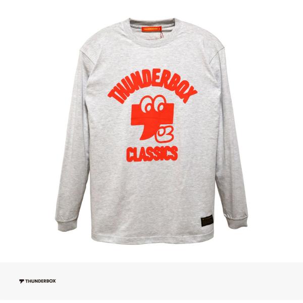 �T���_�[�{�b�N�X THUNDERBOX TNDBkn L/S TEE | ASH GRAY �����O�X���[�u ���� T�V���c �J�b�g�\�[ ���S �v�����g �A�b�V���O���[