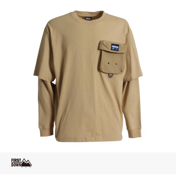 �t�@�[�X�g�_�E�� FIRST DOWN USA LAYERED L/S T ���C���[�h �����O�X���[�u T�V���c ����T �|�P�b�g�t�� �A�E�g�h�A �L�����v �x�[�W��