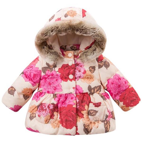 アウター 女の子 ダウン 子供服 冬 80 90 100 110 1 130 Cm 花柄 起毛加工 フード ボア ファー Dba5666 Dave Bella Www Feate Org