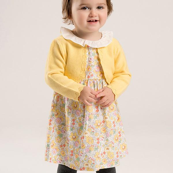 子供服 ワンピース 女の子 花柄 長袖 Aライン カーディガン風 70 80 90 100 110 1 130 Cm Dbj Dave Bella デイブ ベラ シンプル 上品 Dbj アーバン ミニ スタイル 通販 Yahoo ショッピング