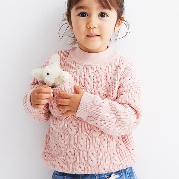 女の子 トップス ニット 長袖 子供服 カットソー ピンク ハイゲージ 春 秋 冬 70 80 90 100 110 1 130 140 Cm Dbj Dave Bella デイブ ベラ Dbj アーバン ミニ スタイル 通販 Yahoo ショッピング