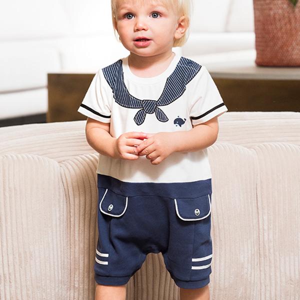 男の子 ベビー服 フォーマル ロンパース ショートオール カバーオール 肩ボタン マリンスタイル お出かけ 股開き 夏 60 70 80 90 cm dbx16678 デイブ ベラ :dbx16678:アーバン ミニ スタイル 通販 ベビー服 70 ロンパース