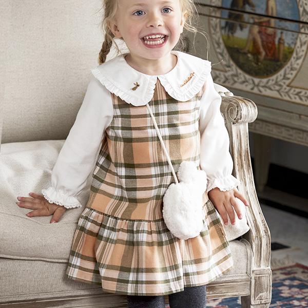 ワンピース 女の子 長袖 子供服 チェック 白 ブラウス フリル襟 ドッキング タータンチェック デイブ ベラ Dbz アーバン ミニ スタイル 通販 Yahoo ショッピング