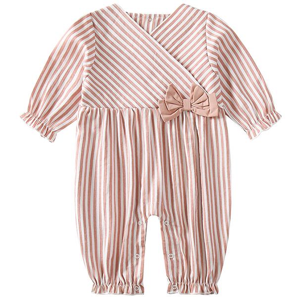 ベビー服 女の子 ロンパース カバーオール 長袖 ストライプ リボン 着物風 春 秋 60 70 80 Cm Hy1229e Modomoma シンプル 上品 Hy1229e アーバン ミニ スタイル 通販 Yahoo ショッピング