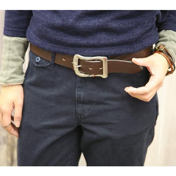 PAULE KA  レザーカラーベルト　未使用 栃木レザー】“STANDARD” Big Buckle 40mm Leather Belt 【Silver Color