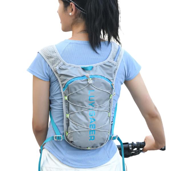 ランニングベスト, ランニングリュック, メッシュ通気性バックパック, トレラン リュック, グレー, 140g