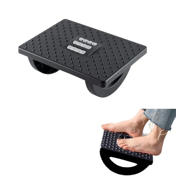 HAPPY SUGAR フットレスト デスク下 足置き デスクワーク むくみ対策 足ツボ ローラー 180°スイング 滑り止め付き オフィス 便利グッズ