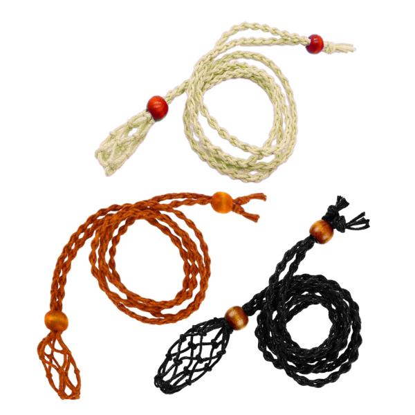 天然石 マクラメ編み ネックレス　3点まとめて ムーンストーンの3連 マクラメ編み 天然石ネックレス | SHANTi WALA