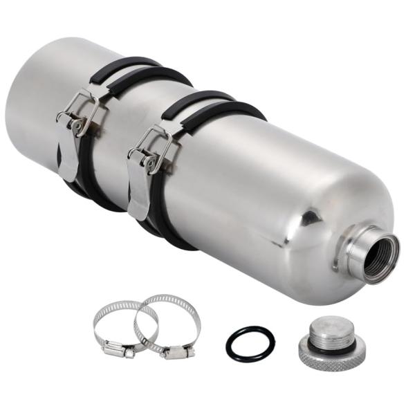 バイク 用 エマージェンシー ガソリン タンク ステンレス製 携行缶 予備タンク 固定バンド パッキン 付属 汎用品 (1.8L)