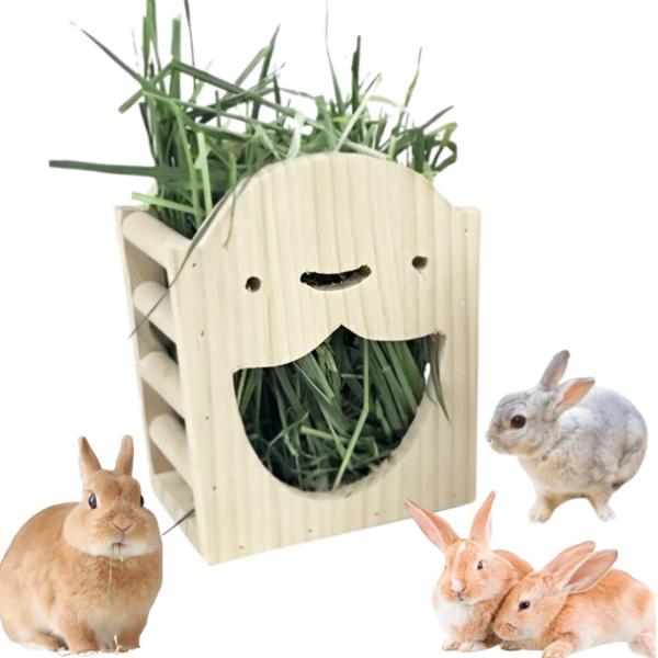 merrytime うさぎ 牧草入れ チモシーラック 干し草フィーダー 木製
