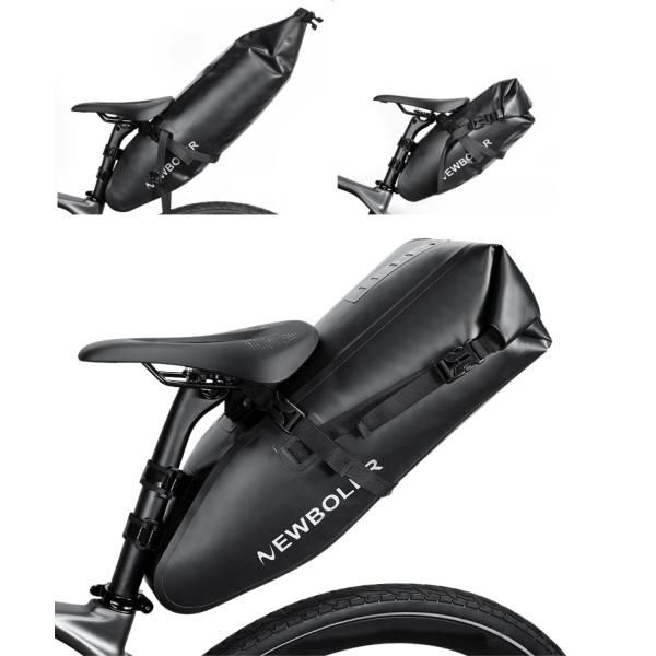 荷物に合わせて拡張 サドルバッグ 自転車 バッグ 7L-13L 防水 ツーリングバッグ サドルバック ロードバイク リア グッズ クロスバイク ドリンクホルダー (サドルバッグ1)