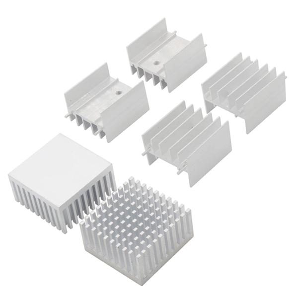【4個】 アルミ製 ヒートシンク 冷却フィン 放熱ラジエーター 電子部品用 シルバー 約24.5*23*16mm