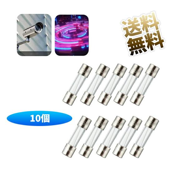 【10個】ヒューズ 0.5A 250V ガラスヒューズ 遅延ヒューズ 家電製品用 約5*20mm