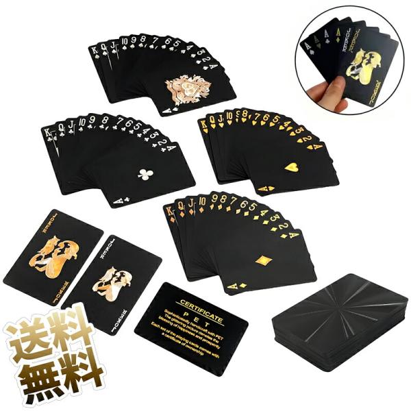 [Release date: November 18, 2025]商品仕様：トランプ54枚セット (１〜K５２枚+ジョーカー２枚)。製品寸法：5.7 x 8.7 cm。ポーカー トランプはクラシックなブラックとエレガントなゴールドでデザイン...