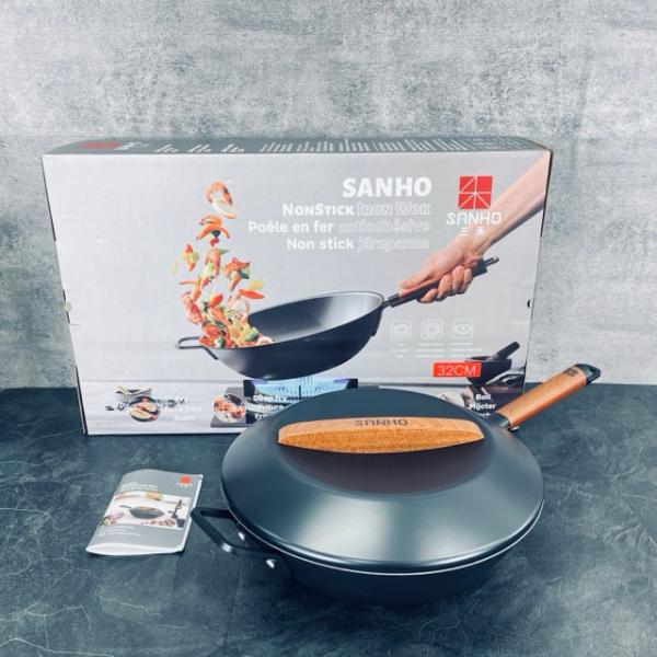 サンホ チタン製 深型鍋 32cm SANHO PTFEフリー 食器洗い機対応