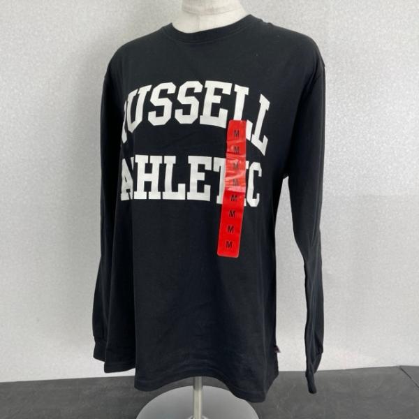 送料無料 新品タグ付き RUSSELL ATHLETIC  ラッセルアスレティック メンズ 長袖 ロングTシャツ ブラック Mサイズ  黒 ファッション /511609在★13