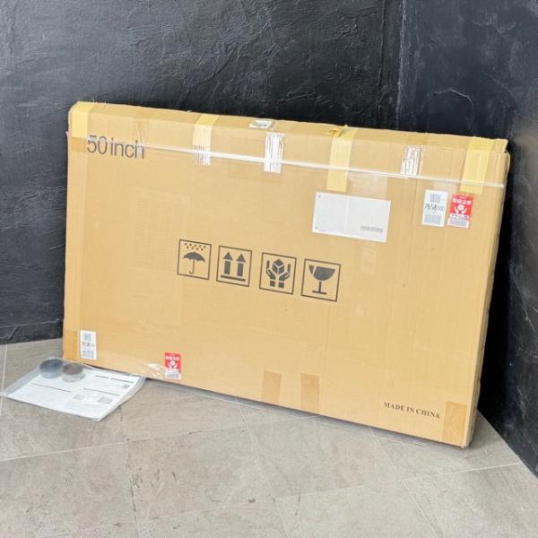 50インチ用 テレビ画面保護パネル 【中古】アクリル製 キズ防止 透明パネル 固定ベルト付き 保護プロテクター / 70352