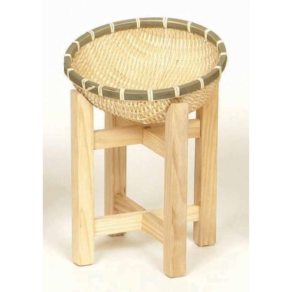 萬洋　木製飾り台ミニかご付 中  17.5×17.5×H20cm かごφ18cm