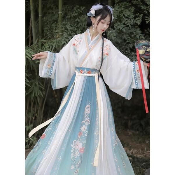 ハロウィン 漢服 レディース 3点✖️2セットドレス 貴族 王族 コスプレ M 中国古代服装 レディース 漢服 中華コスプレ衣装 3点セット 花刺繍 華