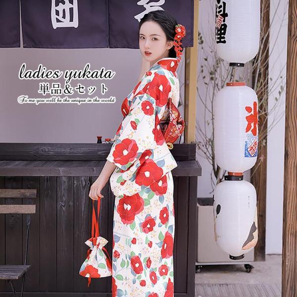 文化祭 花見 お出かけ 桜 上品 花柄 浴衣 ゆかた 卒業式 紺 女性 花火 街着 夏 手提げ ショッピング 婦人 椿 洗える レディース 麻の葉 レトロ お稽古 百合 菊