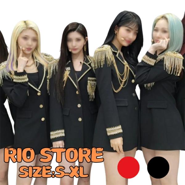 レディース ダンス衣装 黒 赤 スーツ  韓国 k-pop 衣装 セットアップ 大人 演出服 アイドル衣装 ジャケット 短パン ジャズ jazz ステージ衣装 派手 おしゃれ 長