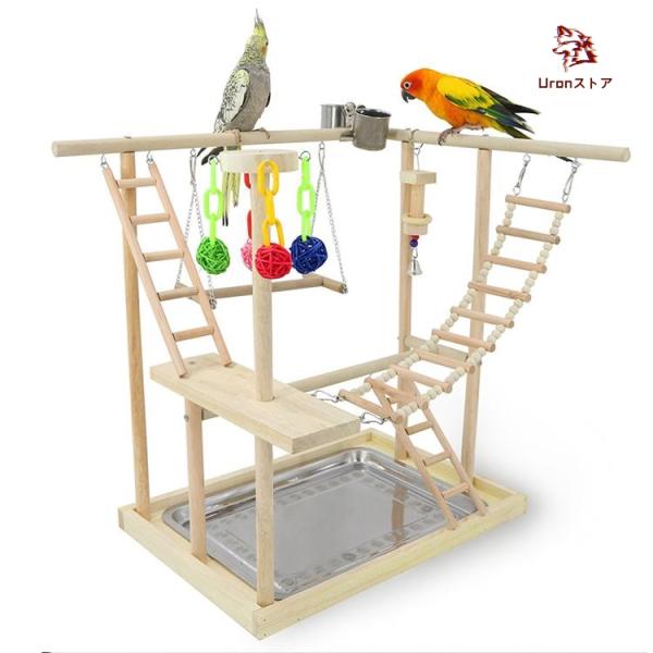 ツリーブランチ型*7 木製鳥用おもちゃ